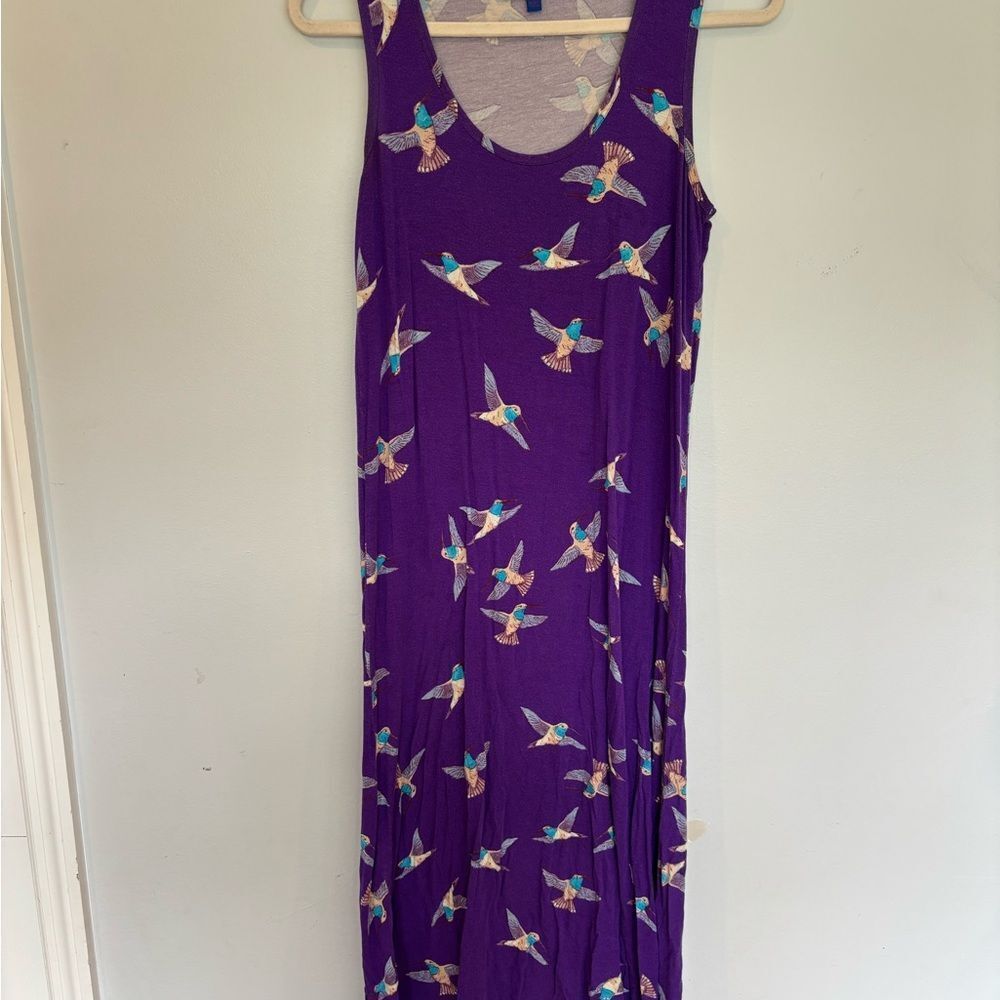 twiggy LONDON Purple Bird Pattern Maxi Dress